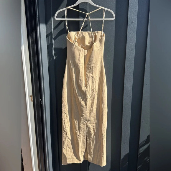 Zara PINSTRIPE MIDI DRESS - Picture 9 of 11